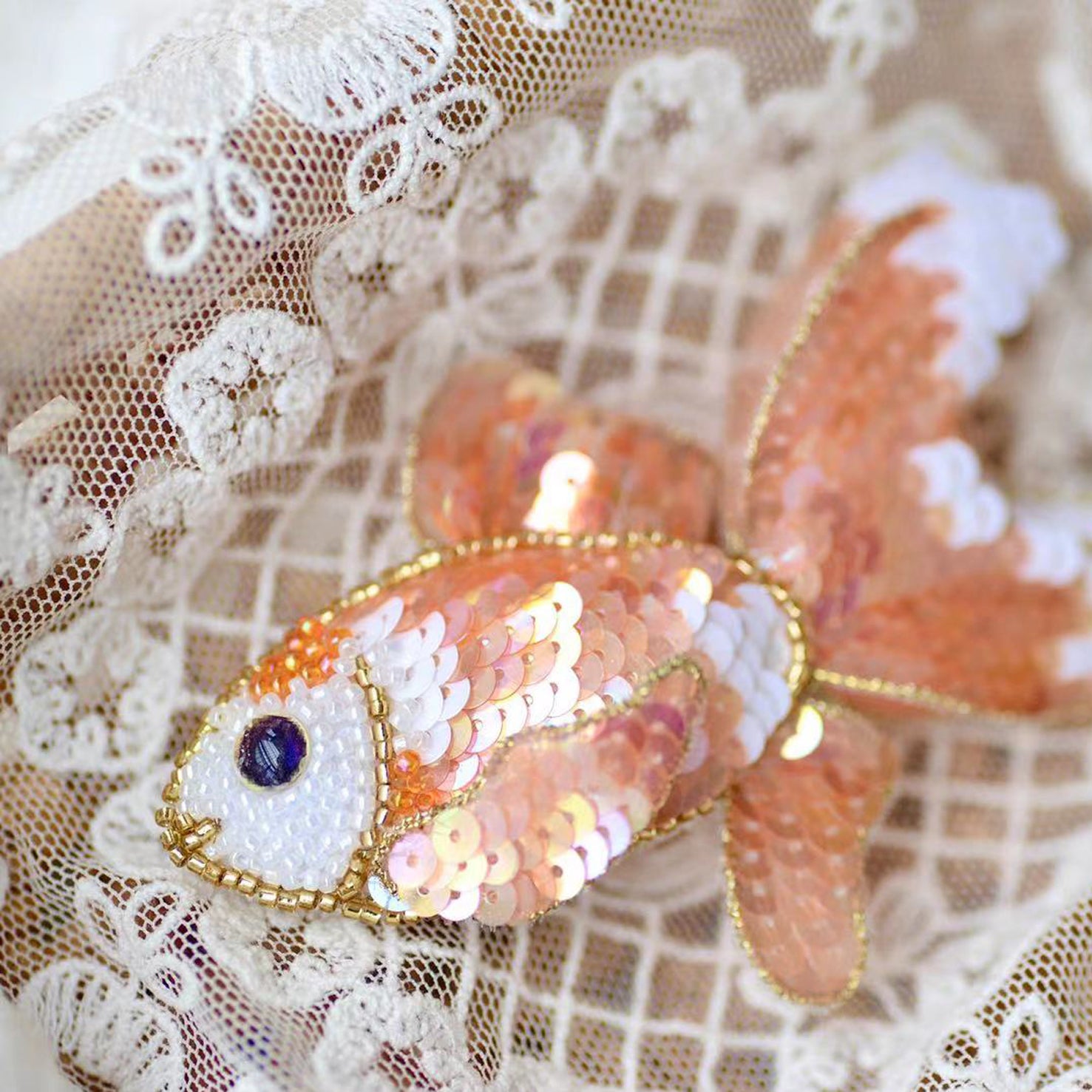 Tambour Embroidery Brooch Craft Kits-Koi