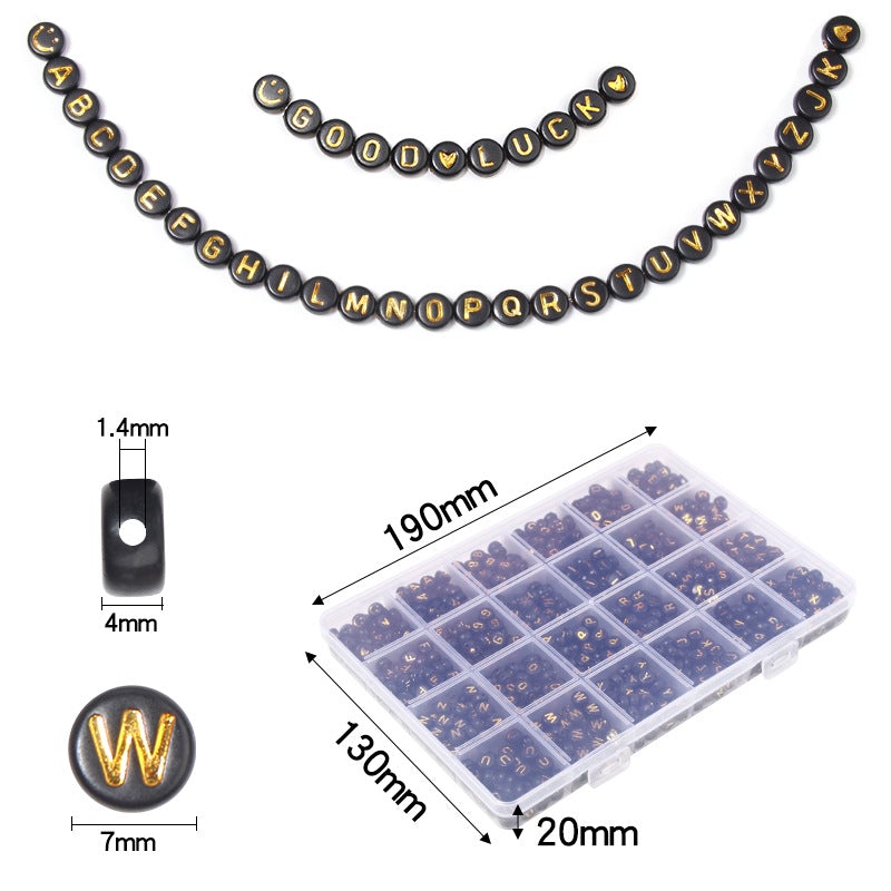 350Pcs Bracelets Alphabet Beads