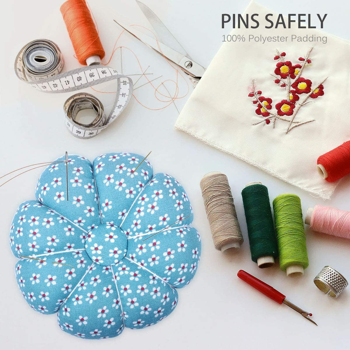 Sewing Pin Cushion - Pumpkin Petals
