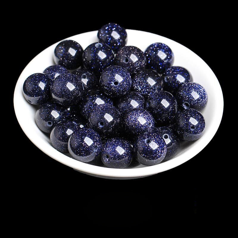 Starry Blue Sandstone Loose Beads-15PCS